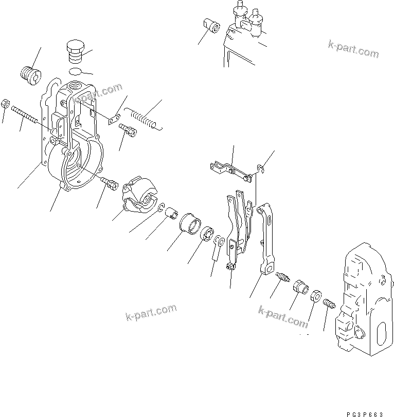 Komatsu parts book diagram for S6D95L-1Q S/N 27756-UP: FUEL INJECTION PUMP (GOVERNOR) (1/2)