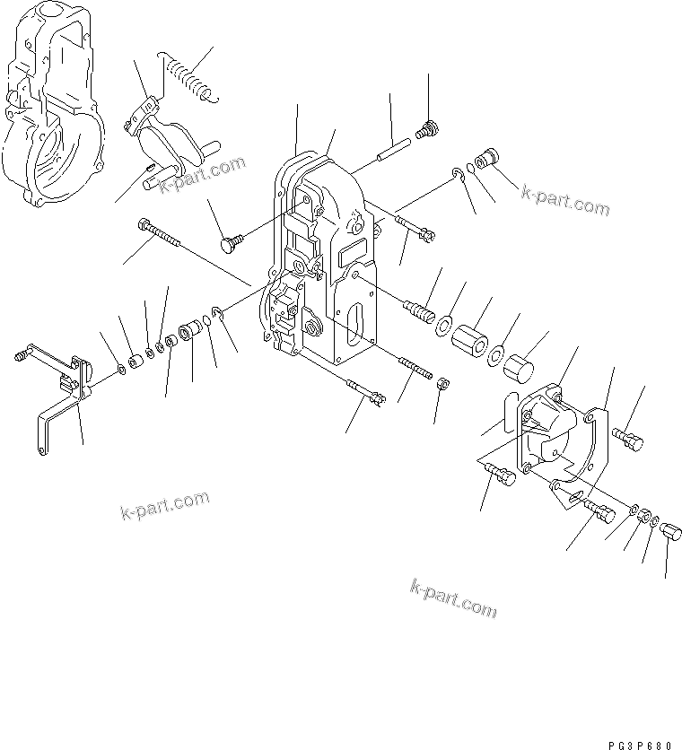 Komatsu parts book diagram for S6D95L-1Q S/N 27756-UP: FUEL INJECTION PUMP (GOVERNOR) (2/2)