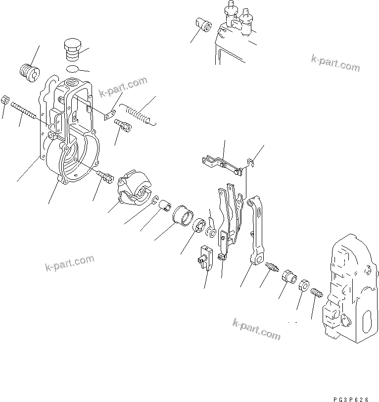 Komatsu parts book diagram for S6D95L-1Q S/N 27756-UP: FUEL INJECTION PUMP (GOVERNOR) (1/2)                             (WITH ENGINE STOP MOTOR TYPE)(#92603-)