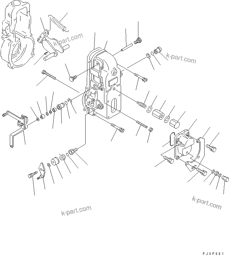 Komatsu parts book diagram for S6D95L-1Q S/N 27756-UP: FUEL INJECTION PUMP (GOVERNOR) (2/2)                             (WITH ENGINE STOP MOTOR TYPE)(#92603-)