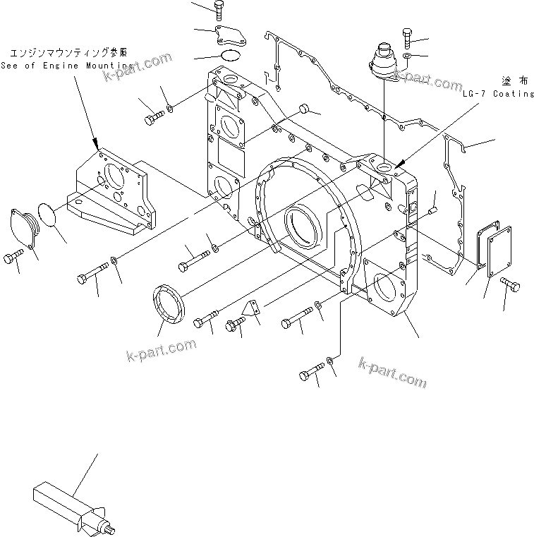 Komatsu parts book diagram for SA12V140-1M S/N 10517-UP: FRONT COVER