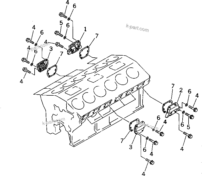 Komatsu parts book diagram for SA12V140-1M S/N 10517-UP: CAM FOLLOWER COVER