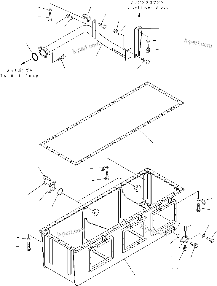 Komatsu parts book diagram for SA12V140-1M S/N 10517-UP: OIL PAN (STEEL)