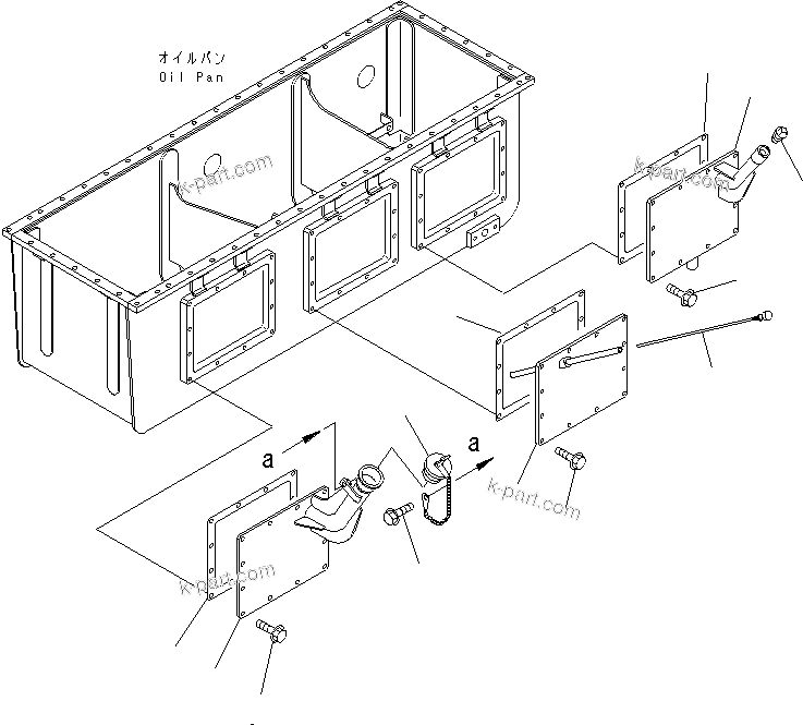 Komatsu parts book diagram for SA12V140-1M S/N 10517-UP: OIL GAUGE (FOR STEEL OIL PAN)
