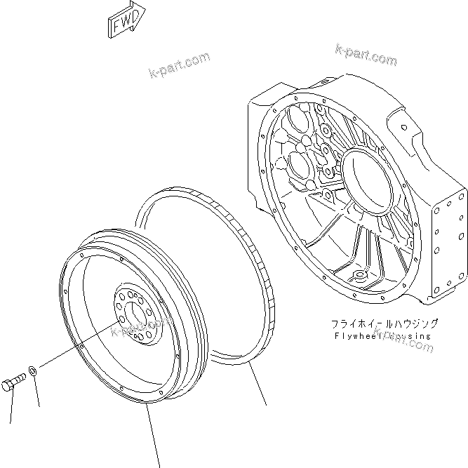 Komatsu parts book diagram for SA12V140-1M S/N 10517-UP: FLYWHEEL