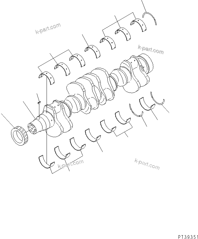 Komatsu parts book diagram for SA12V140-1M S/N 10517-UP: CRANKSHAFT (JCI SPEC.)