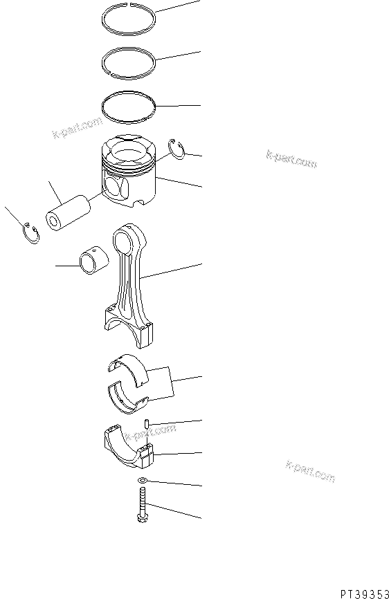 Komatsu parts book diagram for SA12V140-1M S/N 10517-UP: PISTON (JCI SPEC.)