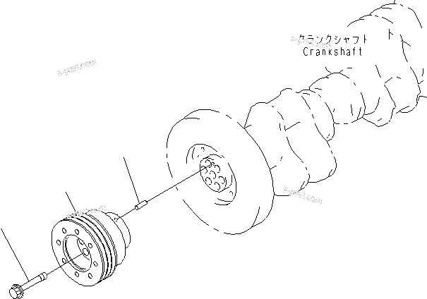 Komatsu parts book diagram for SA12V140-1M S/N 10517-UP: CRANK PULLEY