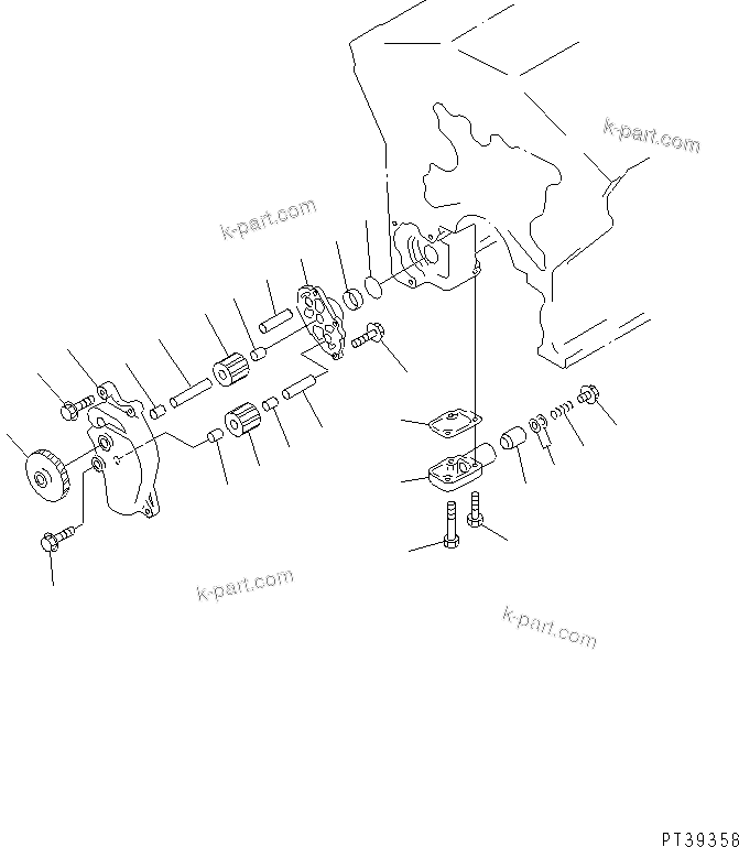Komatsu parts book diagram for SA12V140-1M S/N 10517-UP: OIL PUMP (JCI SPEC.)