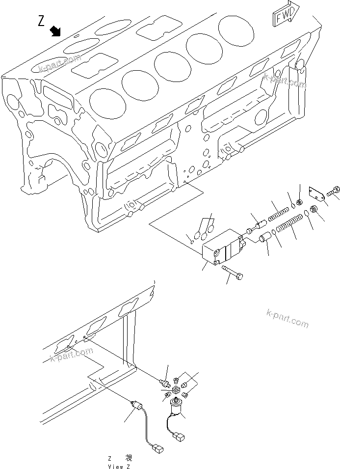 Komatsu parts book diagram for SA12V140-1M S/N 10517-UP: OIL REGULATOR