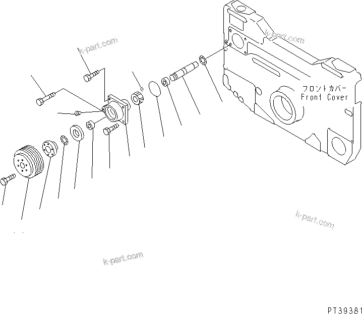 Komatsu parts book diagram for SA12V140-1M S/N 10517-UP: ALTERNATOR DRIVE
