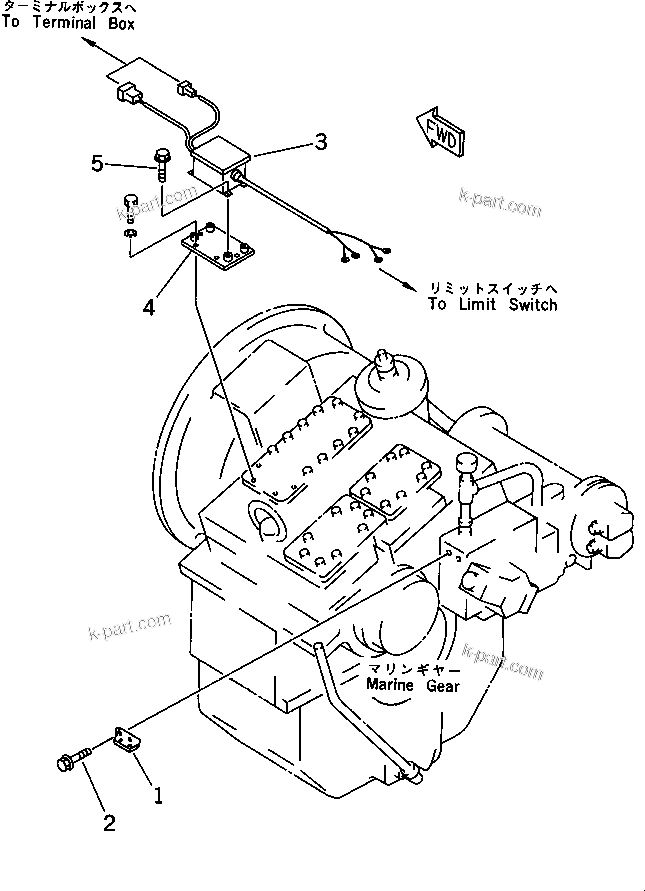 Komatsu parts book diagram for SA12V140-1M S/N 10517-UP: CABLE BRACKET