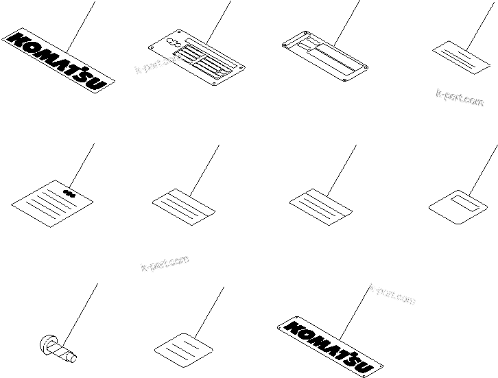 Komatsu parts book diagram for SA12V140-1M S/N 10517-UP: NAME PLATE AND CAUTION
