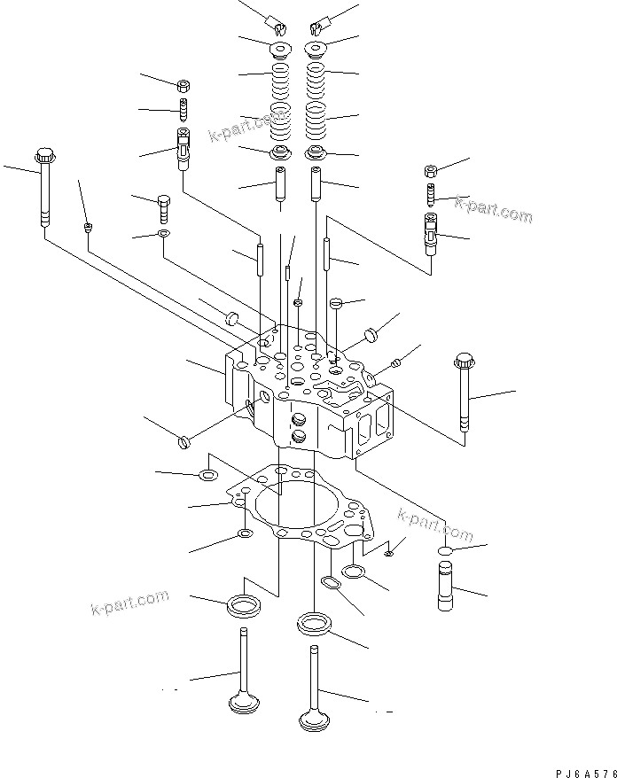 Komatsu parts book diagram for SA12V140-1E-A S/N 10001-UP: CYLINDER HEAD(#10001-10778)