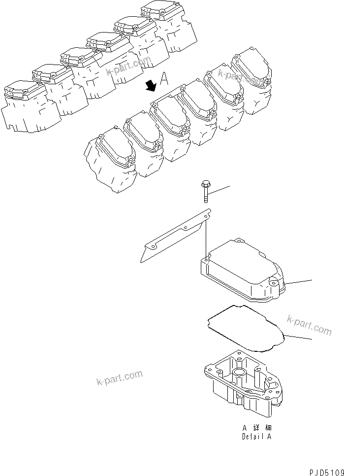 Komatsu parts book diagram for SA12V140-1E-A S/N 10001-UP: HEAD COVER(#11859-)