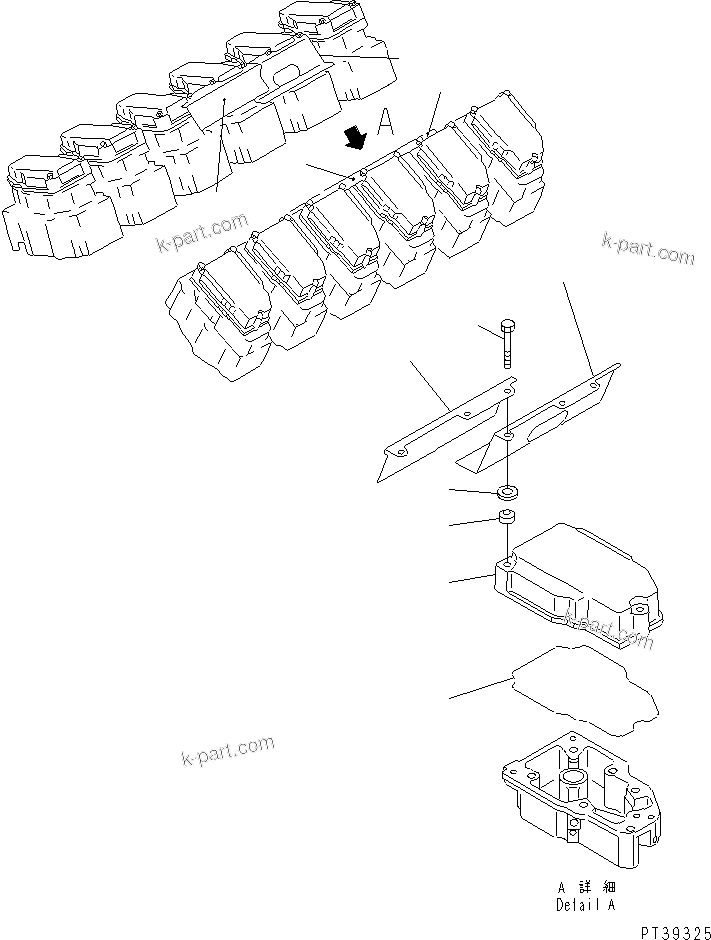 Komatsu parts book diagram for SA12V140-1E-A S/N 10001-UP: HEAD COVER AND SHIELD PLATE(#10100-10780)