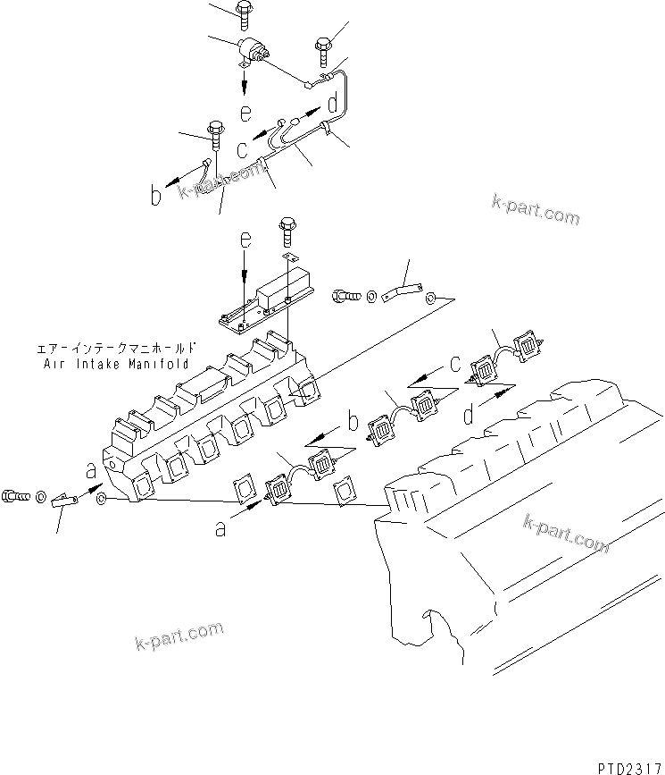 Komatsu parts book diagram for SA12V140-1E-A S/N 10001-UP: HEATER SWITCH (2/2) (R.H. BANK)(#10233-)
