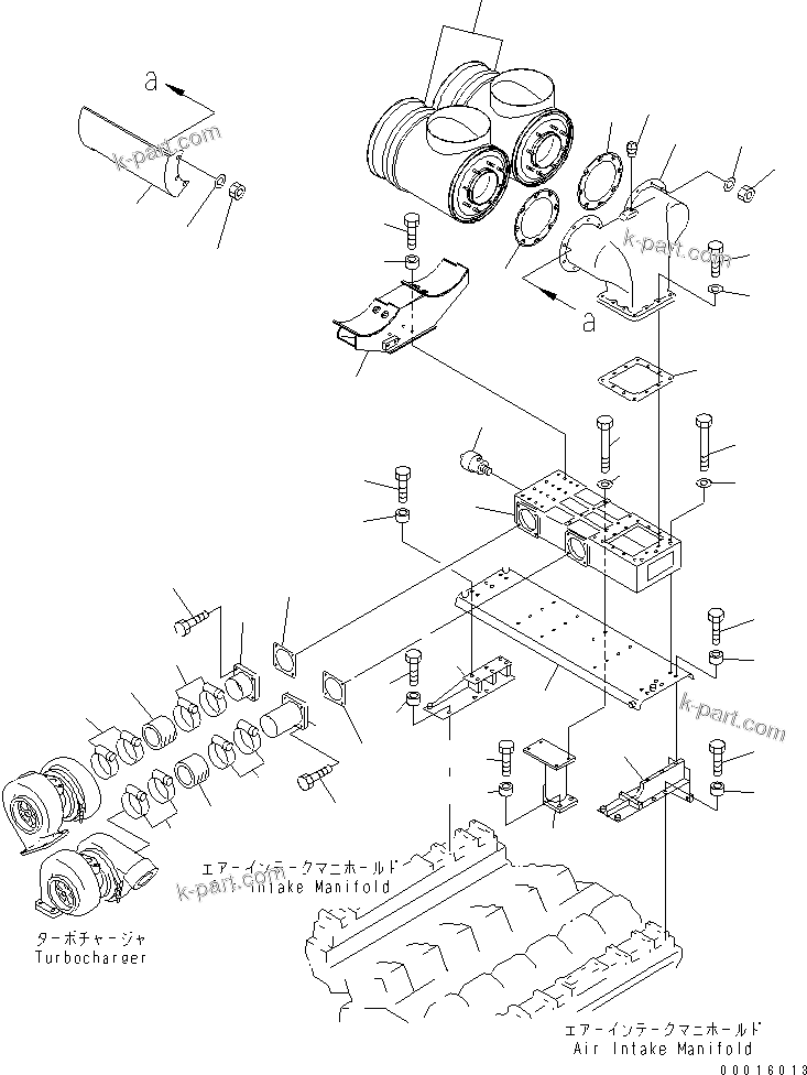 Komatsu parts book diagram for SA12V140-1E-A S/N 10001-UP: AIR CLEANER MOUNTING(#11926-)
