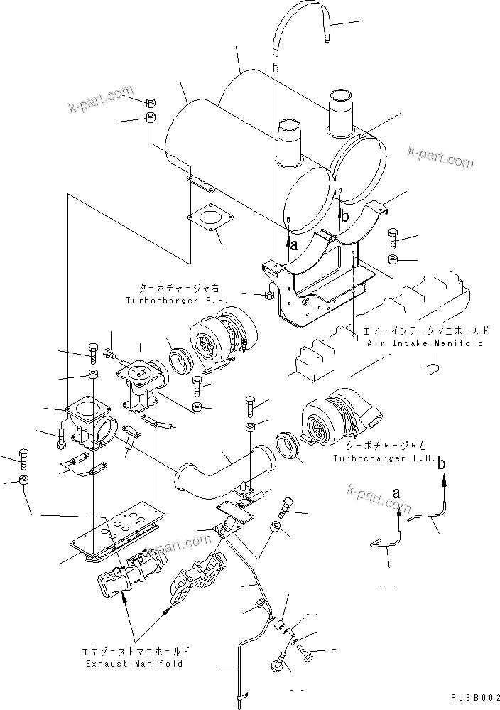 Komatsu parts book diagram for SA12V140-1E-A S/N 10001-UP: MUFFLER(#12125-)