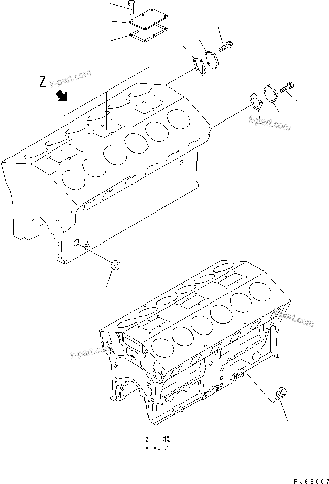 Komatsu parts book diagram for SA12V140-1E-A S/N 10001-UP: CYLINDER BLOCK BLIND COVER(#11859-)
