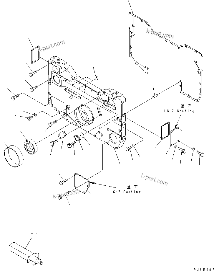 Komatsu parts book diagram for SA12V140-1E-A S/N 10001-UP: FRONT COVER(#10100-11041)
