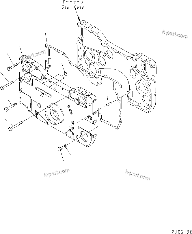 Komatsu parts book diagram for SA12V140-1E-A S/N 10001-UP: FRONT COVER(#11859-)