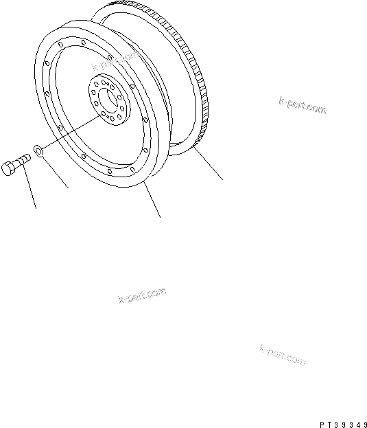 Komatsu parts book diagram for SA12V140-1E-A S/N 10001-UP: FLYWHEEL