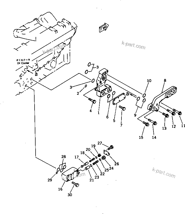 Komatsu parts book diagram for SA12V140-1E-A S/N 10001-UP: OIL ADAPTER(#10100-10390)