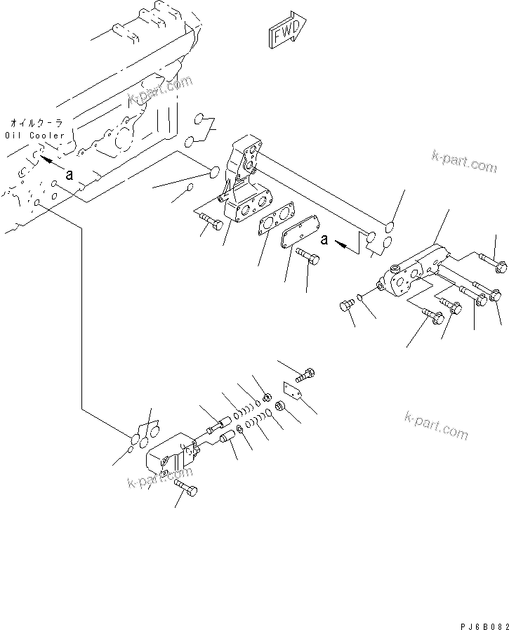 Komatsu parts book diagram for SA12V140-1E-A S/N 10001-UP: OIL ADAPTER(#11042-)