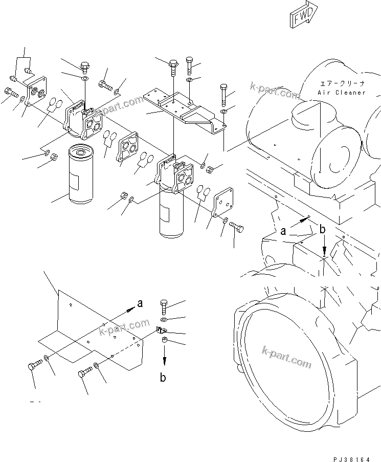 Komatsu parts book diagram for SA12V140-1E-A S/N 10001-UP: BYPASS FILTER(#10391-)