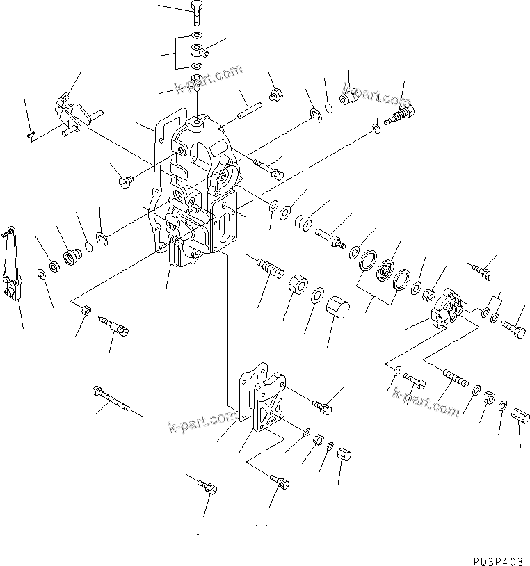 Komatsu parts book diagram for SA12V140-1E-A S/N 10001-UP: FUEL INJECTION PUMP (GOVERNOR) (L.H.) (2/2) (INNER PARTS)(#10100-10297)