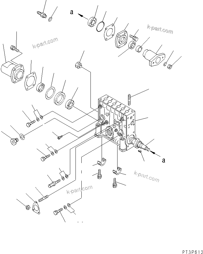 Komatsu parts book diagram for SA12V140-1E-A S/N 10001-UP: FUEL INJECTION PUMP (PUMP) (R.H.) (1/2) (INNER PARTS)(#10100-10297)