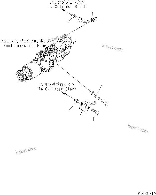 Komatsu parts book diagram for SA12V140-1E-A S/N 10001-UP: FUEL INJECTION PUMP LUBRICATING (1/2) (L.H. BANK)