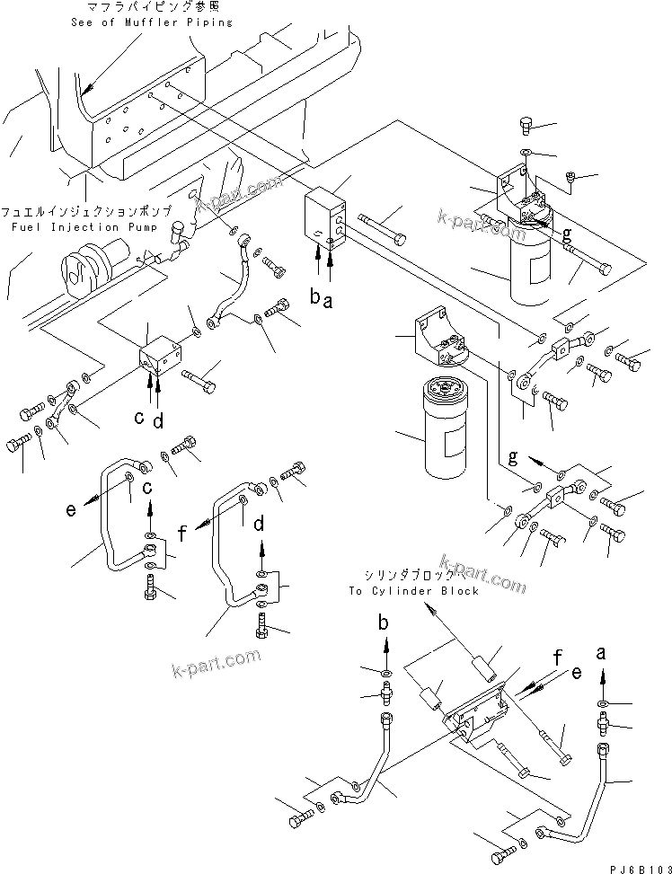 Komatsu parts book diagram for SA12V140-1E-A S/N 10001-UP: FUEL FILTER(#10100-11108)