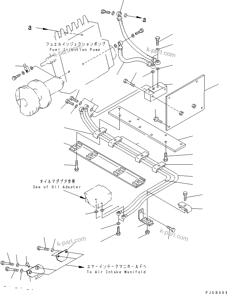 Komatsu parts book diagram for SA12V140-1E-A S/N 10001-UP: FUEL PIPING(#10100-11108)