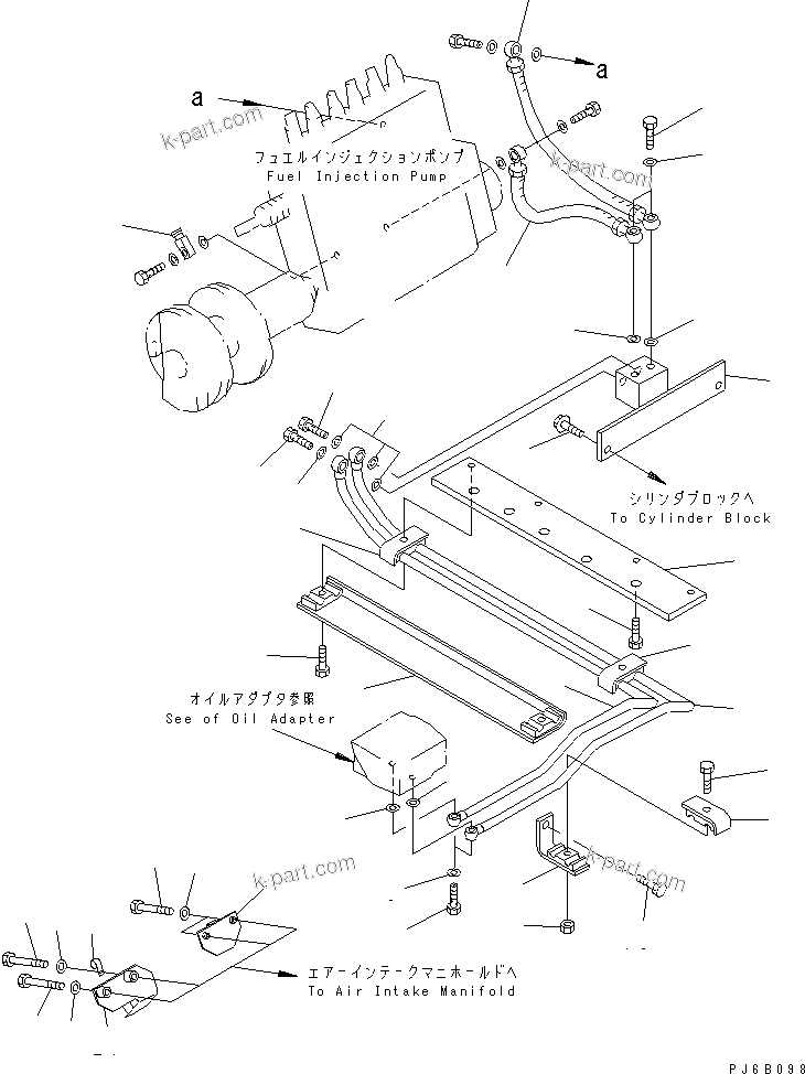 Komatsu parts book diagram for SA12V140-1E-A S/N 10001-UP: FUEL PIPING(#11109-)