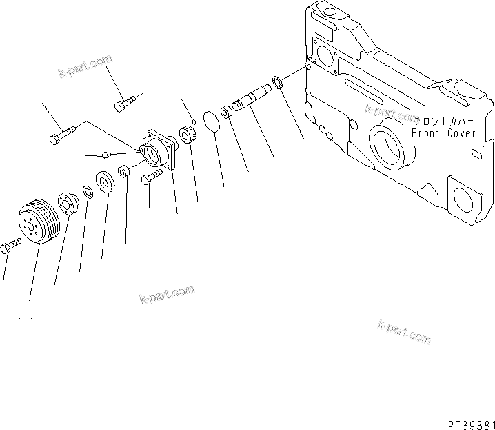 Komatsu parts book diagram for SA12V140-1E-A S/N 10001-UP: ALTERNATOR DRIVE(#10034-)