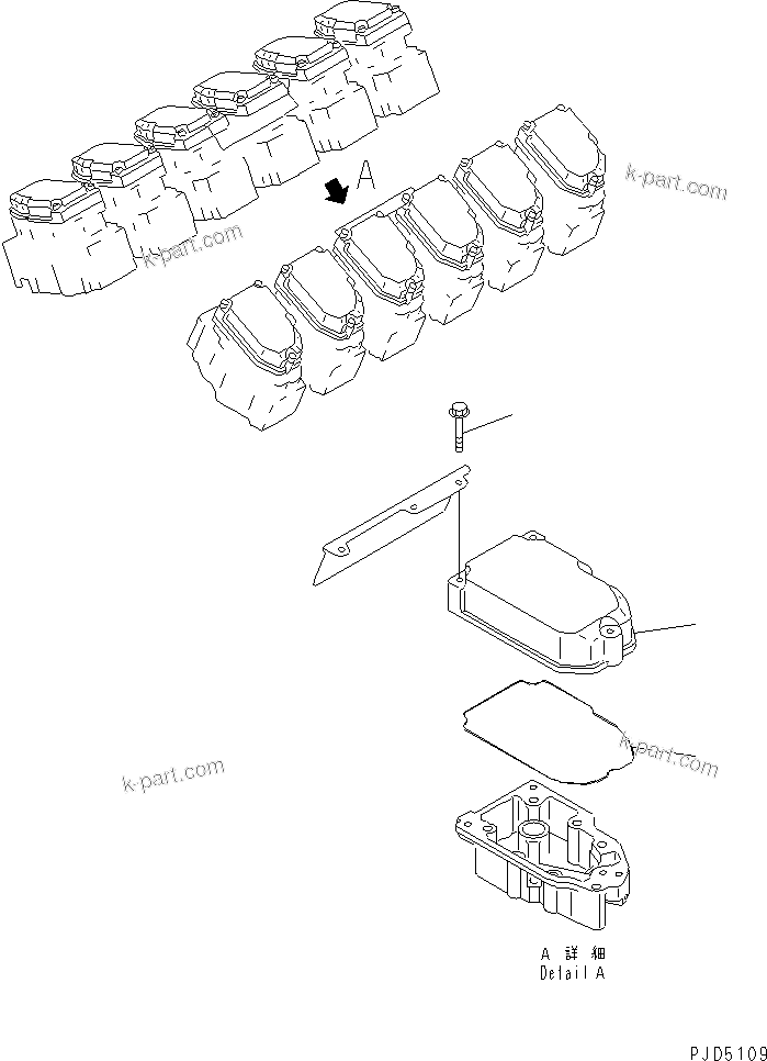 Komatsu parts book diagram for SA12V140-1R-A S/N 10001-UP: HEAD COVER(#11859-)