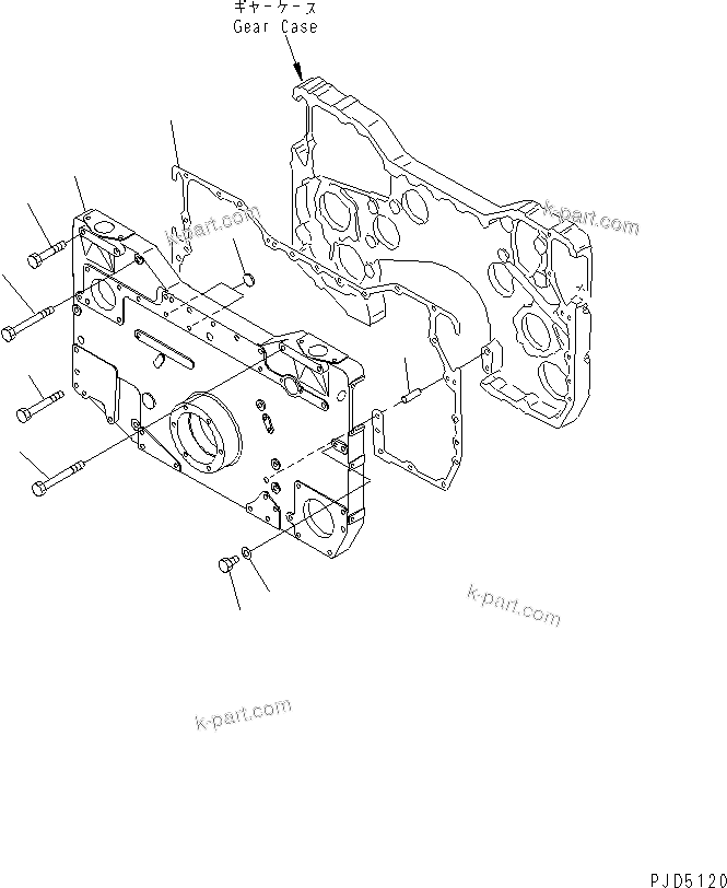 Komatsu parts book diagram for SA12V140-1R-A S/N 10001-UP: FRONT COVER(#11859-)