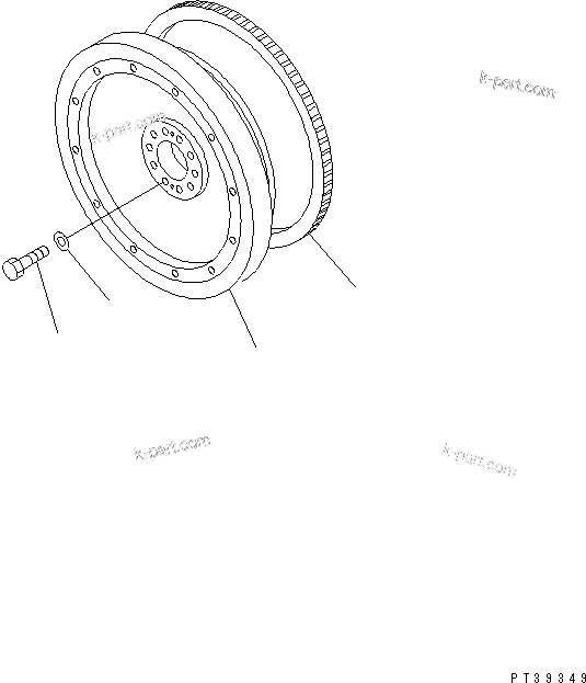 Komatsu parts book diagram for SA12V140-1R-A S/N 10001-UP: FLYWHEEL