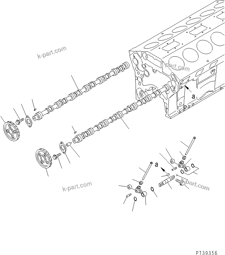 Komatsu parts book diagram for SA12V140-1R-A S/N 10001-UP: CAMSHAFT AND CAMFOLLOWER(#10779-11892)