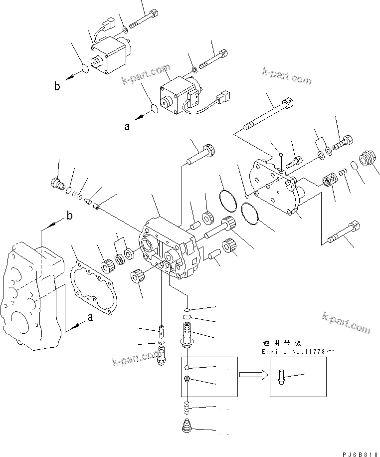 Komatsu parts book diagram for SA12V140-1R-A S/N 10001-UP: FUEL INJECTION PUMP (GOVERNOR) (L.H.) (2/2) (FOR ELECTRICAL GOVERNOR) (INNER PARTS)(#10034-)