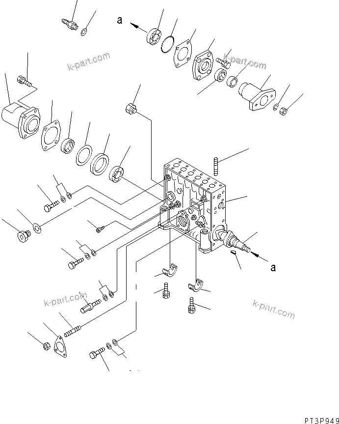 Komatsu parts book diagram for SA12V140-1R-A S/N 10001-UP: FUEL INJECTION PUMP (PUMP) (R.H.) (1/2) (INNER PARTS)(#11640-)