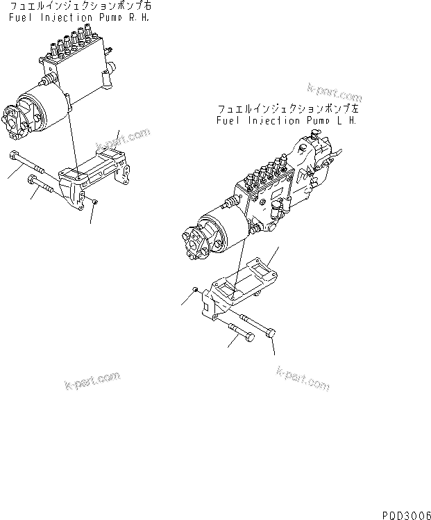 Komatsu parts book diagram for SA12V140-1R-A S/N 10001-UP: FUEL INJECTION PUMP BRACKET(#10001-12669)