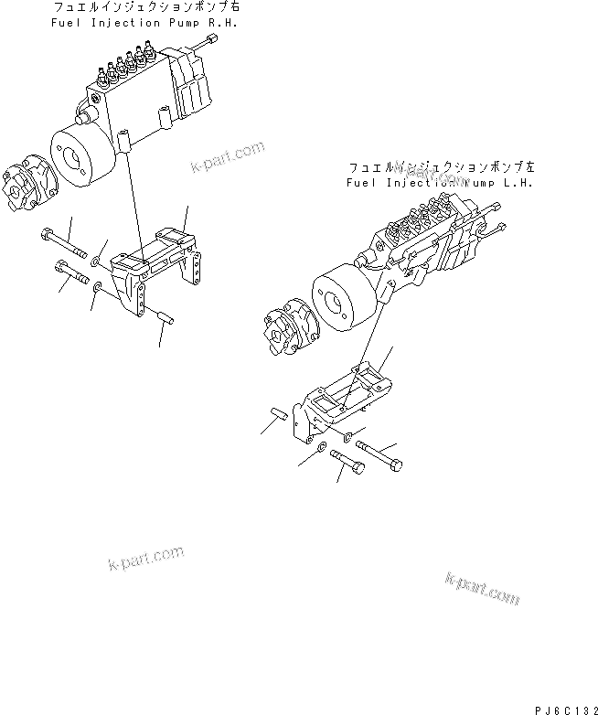 Komatsu parts book diagram for SA12V140-1R-A S/N 10001-UP: FUEL INJECTION PUMP BRACKET (FOR ELECTRICAL GOVERNOR)(#12670-)