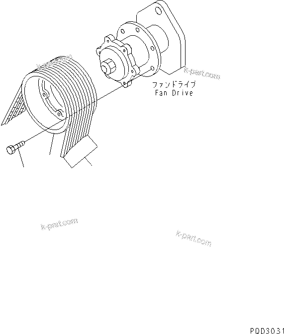 Komatsu parts book diagram for SA12V140-1R-A S/N 10001-UP: FAN PULLEY