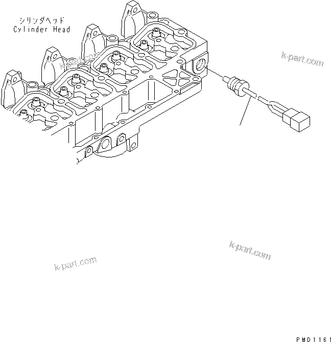 Komatsu parts book diagram for SA6D102E-1B S/N 26200467-UP: WATER TEMPERATURE SENSOR