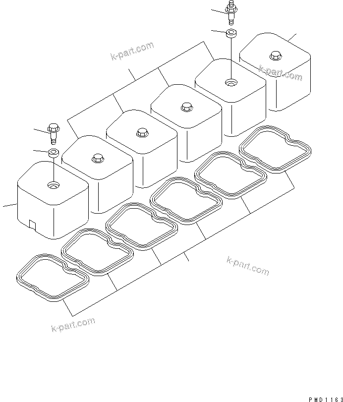 Komatsu parts book diagram for SA6D102E-1B S/N 26200467-UP: HEAD COVER(#26200467-26206886)