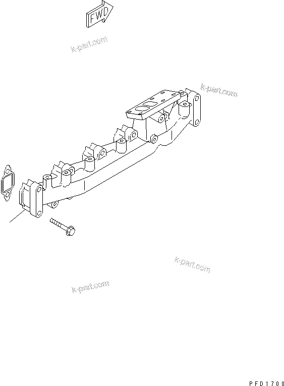 Komatsu parts book diagram for SA6D102E-1B S/N 26200467-UP: EXHAUST MANIFOLD