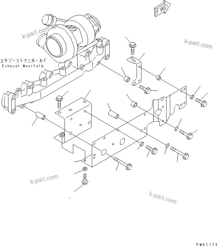 Komatsu parts book diagram for SA6D102E-1B S/N 26200467-UP: HEAT SHIELD(#26200467-26208655)